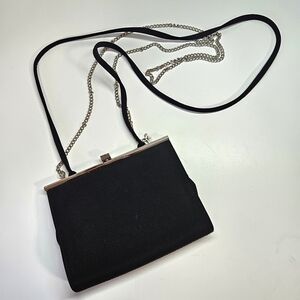 VINTAGE Liz Claiborne Small Black Crossbody Shoulder Bag Double Strap